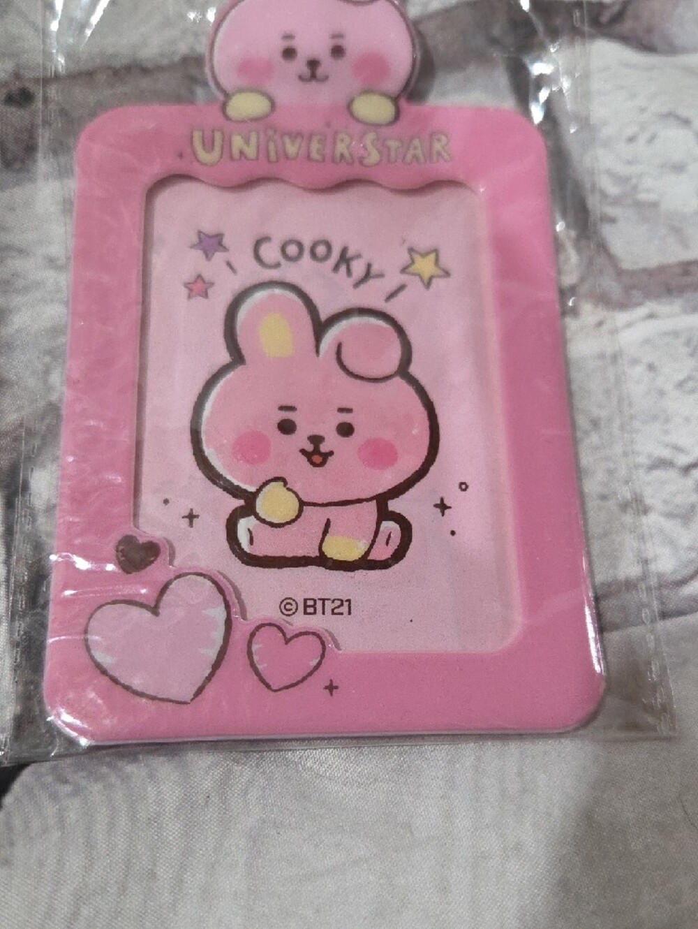 BT21 Cooky Pink Photo Card Key Holder - Picture 2 of 3